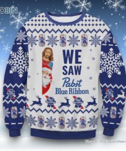 We Saw Pabst Blue Ribbon Ugly Sweater and Sweatshirt