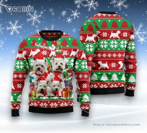 West Highland White Terrier Family Ugly Christmas Sweater