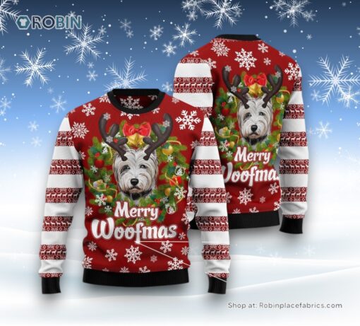 West Highland White Terrier Woofmas Ugly Christmas Sweater
