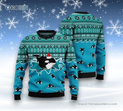 Whale Santa Claus Ugly Christmas Sweater