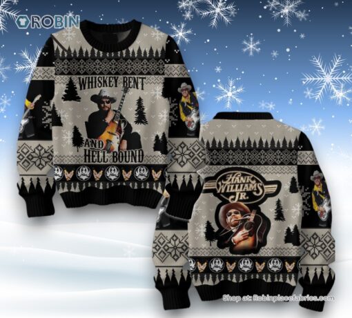 Whiskey Bent And Hell Bound Hank Williams Jr Ugly Sweater and Sweatshirt