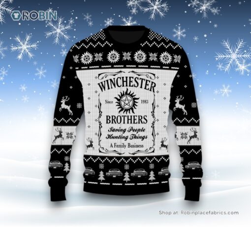 Winchester Brothers Saving People Hunting Things A Family Business Personalized Sweater and Sweatshirt