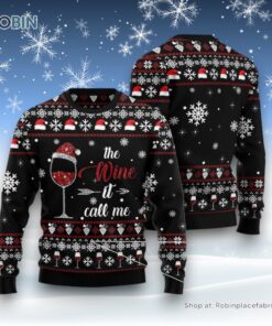 Wine Call Me Ugly Christmas Sweater