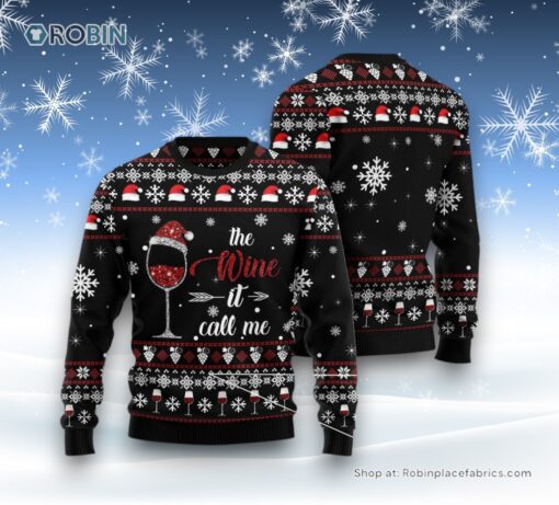 Wine Call Me Ugly Christmas Sweater
