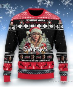 Wishing You A Merry Christmas Swiftmas Filled With Joy And Good Karma Taylor Swift Ugly Sweater and Sweatshirt