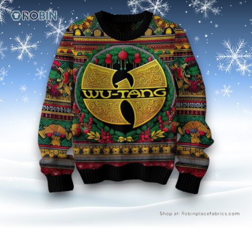 Wu Tang Clan Ugly Sweater and Sweatshirt 100 Wool Material