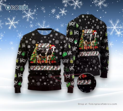 Xmas Pine Tree Cow Ugly Christmas Sweatshirt, Sweater For Men Women, Christmas Gift, Farmers Sweater