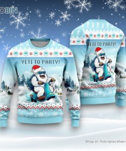 Yeti To Party Funny Bigfoot With Snow Ugly Christmas Sweatshirt, Sweater, Ugly Sweater For Men And Women