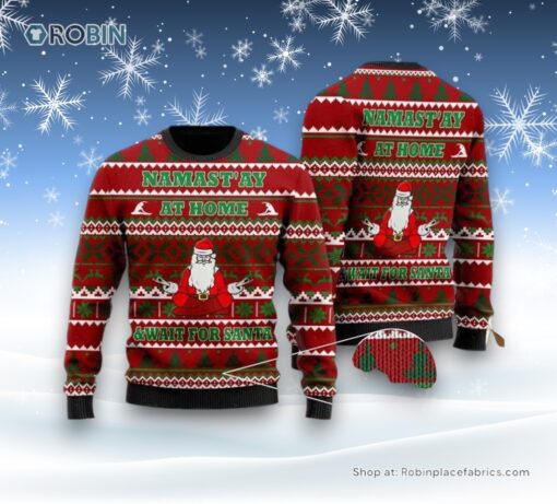 Yoga With Santa Claus Ugly Christmas Sweater For Men And Women, Christmas Gift