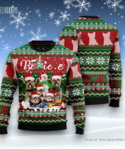 Yorkshire Terrier Believe Christmas Ugly Christmas Sweatshirt, Sweater