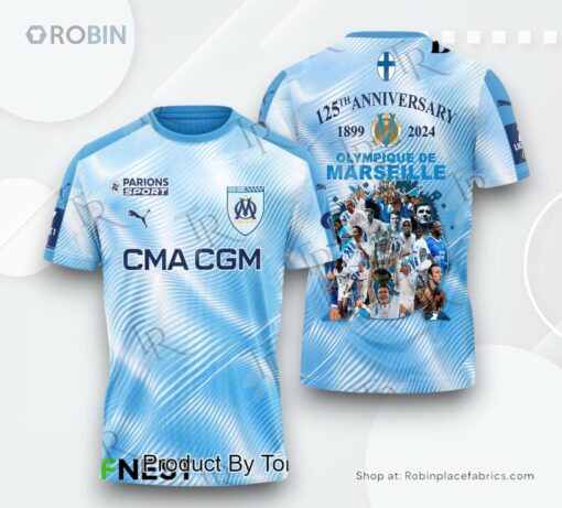 125th Anniversary 1899 2024 Olympique De Marseille AOP Clothing (Hoodie, Sweatshirt, T Shirt)