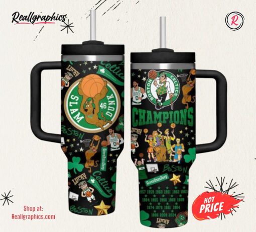 2024 NBA Champions Boston Celtics Tumbler With Handle And Straw