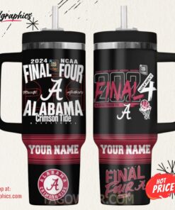 2024 Ncaa Final Four Alabama Crimson Tide Personalized 40oz Tumbler With Handle
