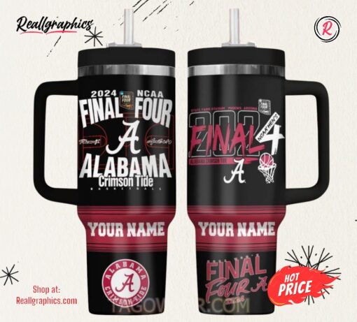 2024 Ncaa Final Four Alabama Crimson Tide Personalized 40oz Tumbler With Handle