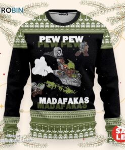 3D Mando and Baby Star War Ugly Christmas Sweater, Star Wars Christmas Sweater