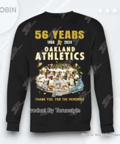 56 Years 1968 2024 Oakland Athletics Thank You For The Memories T Shirt 56 Years 1968 2024 Oakland Athletics Thank You For The Memories T Shirt