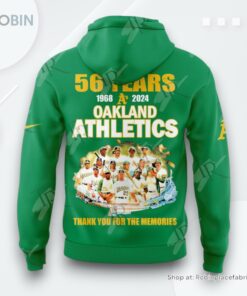 56 Years Of 1968 2024 Oakland Athletics Thank You For The Memories AOP Clothing (Hoodie, Sweatshirt, T Shirt)   Green 56 Years Of 1968 2024 Oakland Athletics Thank You For The Memories AOP Clothing (Hoodie, Sweatshirt, T Shirt)   Green
