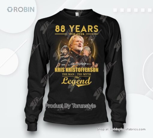 88 Years 1936 2024 Kris Kristofferson The Man The Myth The Legend T Shirt