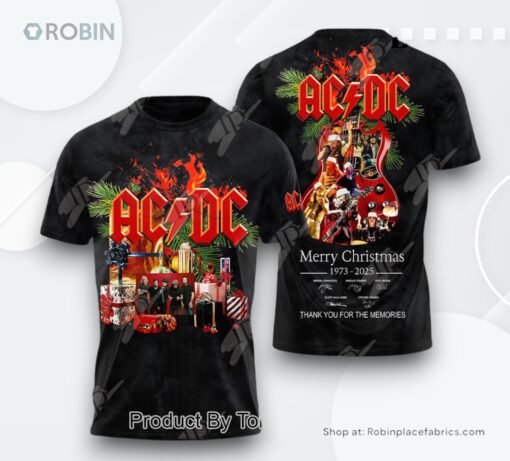 ACDC Merry Christmas 1973 2025 Thank You For The Memories AOP Clothing (Hoodie, Sweatshirt, T Shirt)