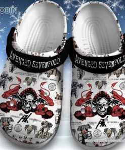 Advenged Sevenfold Skull Halloween Black Red Classic Crocs