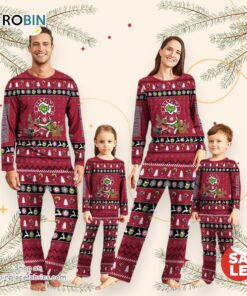Alabama Crimson Tide NCAA Custom Name Grinch Christmas And Sport Team Pajama Set