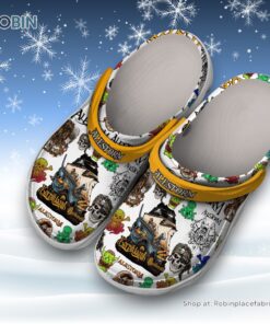 Alestorm Skulls Halloween Style Orange White Classic Crocs Classic Crocs