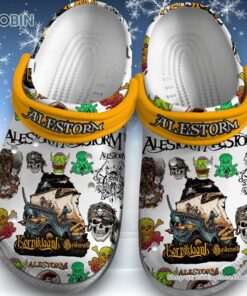 Alestorm Skulls Halloween Style Orange White Classic Crocs Classic Crocs