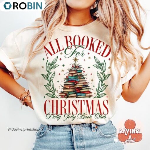 All Booked For Christmas Sweatshirt, Book Lovers Gift, Long Sleeve Cotton, Hoodie