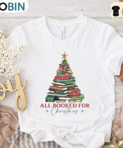 All Booked For Christmas Sweatshirt, Librarian Bookworm Xmas Sweater, Long Sleeve Cotton, Hoodie