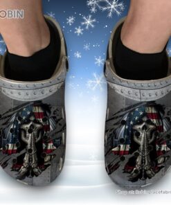 American flag Grim Reaper 3D Printed Crocs Clogs Shoes