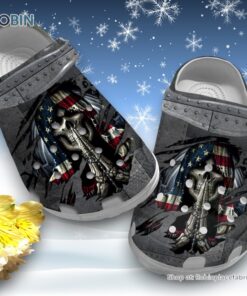 American flag Grim Reaper 3D Printed Crocs Clogs Shoes American flag Grim Reaper 3D Printed Crocs Clogs Shoes