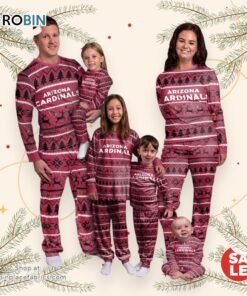 Arizona Cardinals NFL Patterns Essentials Christmas Holiday Family Matching Pajama Sets