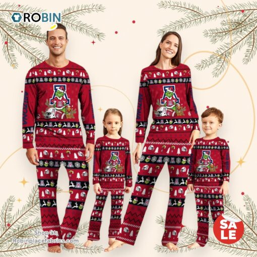 Arizona Wildcats NCAA Custom Name Grinch Christmas And Sport Team Pajama Set