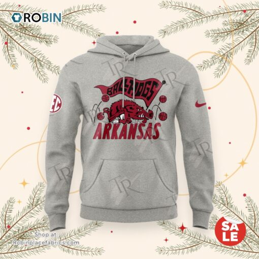 Arkansas Razorback Cal Those Hogs Hoodie   Grey
