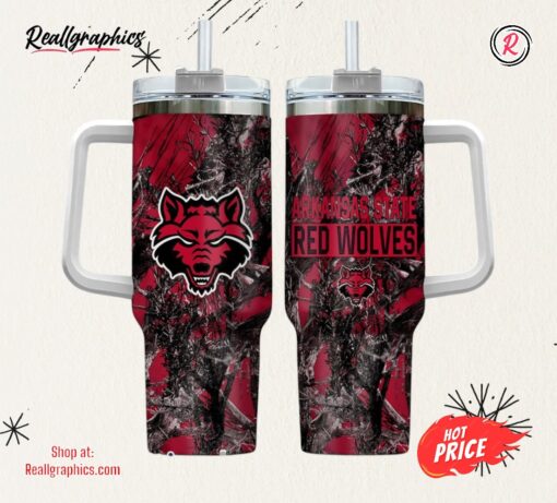Arkansas State Red Wolves Realtree Hunting 40oz Tumbler