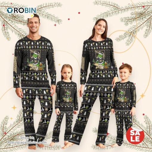 Army Black Knights NCAA Custom Name Grinch Christmas And Sport Team Pajama Set