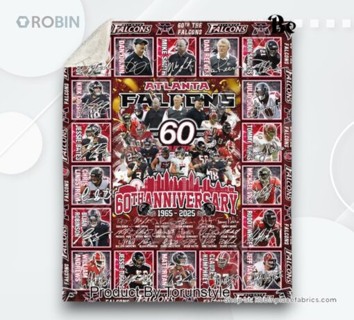 Atlanta Falcons 60th Anniversary 1965 2025 Fleece Blanket