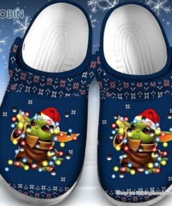 Baby Yoda And And Christmas Decorative Led Light 3D Printed Crocs Clogs ShoesF For Kids And Adults