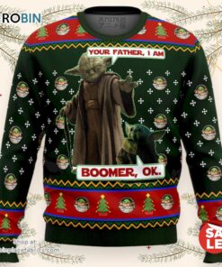 Baby Yoda Boomer Star Wars Your Father Ugly Christmas Sweater, Star Wars Christmas Sweater