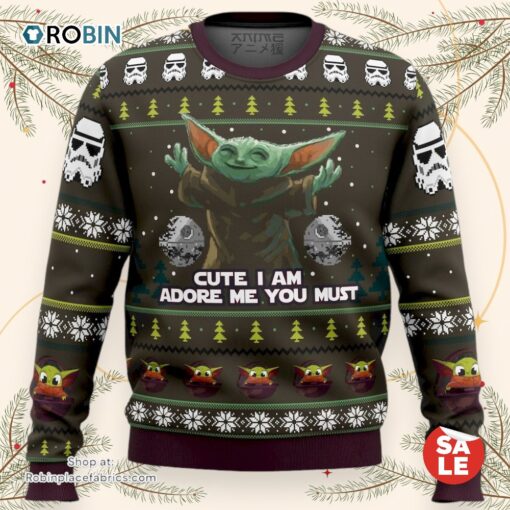 Baby Yoda Cute Mandalorion Star Wars Ugly Christmas Sweater, Star Wars Christmas Sweater