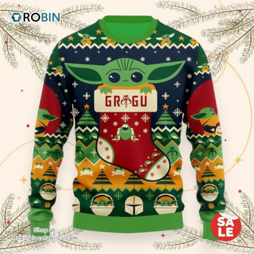 Baby Yoda Star Wars Custom Name Ugly Christmas Sweater