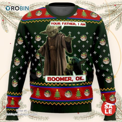 Baby Yoda Your Father, I Am Boomer, OK Star Wars Ugly Christmas Sweater