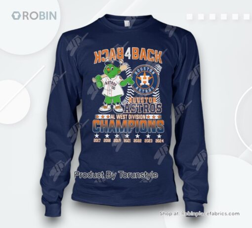 Back 4 Back Houston Astros AL West Division Champions T Shirt