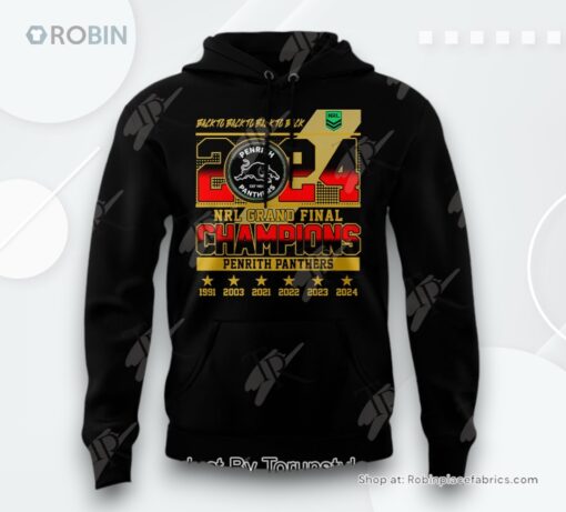 Back To Back To Back To Back 2024 NRL Grand Final Champions Penrith Panthers AOP Clothing (Hoodie, Sweatshirt, T Shirt)