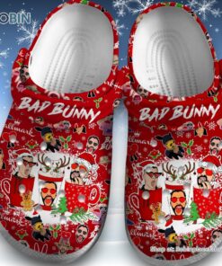 Bad Bunny Christmas Party Red Unisex Classic Crocs