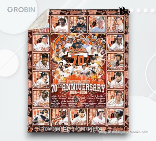 Baltimore Orioles 70th Anniversary 1954 2024 Fleece Blanket