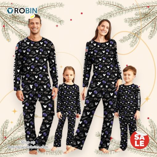 Baltimore Ravens NFL And Mickey Mouse Pajamas Custom Your Name