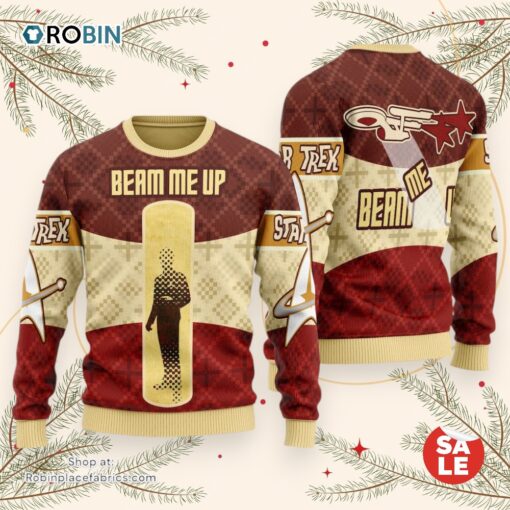 Beam Me Up Ugly Christmas Sweater For Men and Women