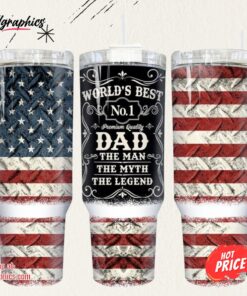 Best Dad Ever 40oz Flag American Quencher Tumbler Father Day