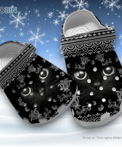 Black Kitten 3D Printed Crocs Clogs Shoes Black Kitten 3D Printed Crocs Clogs Shoes